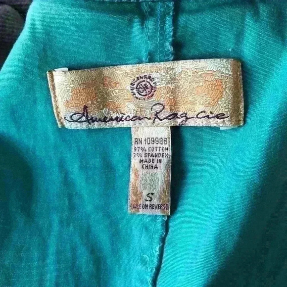 American Rag Cie Teal buckle 3/4 sleeve jacket Womens Small - Picture 5 of 5